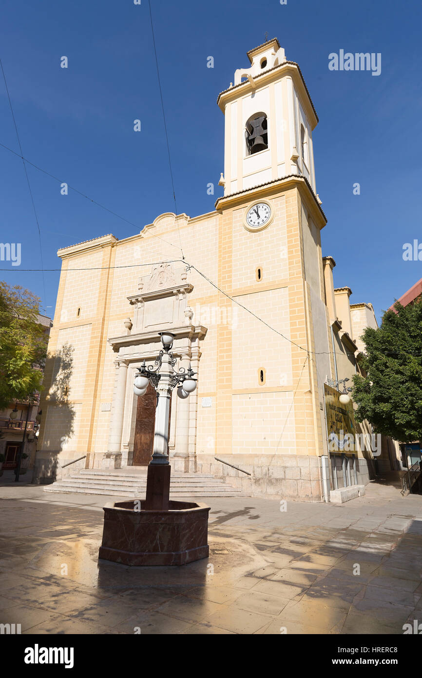 View of the Parish San Vicente Ferrer in San Vicente del Raspeig, Alicante province in Spain. Stock Photo