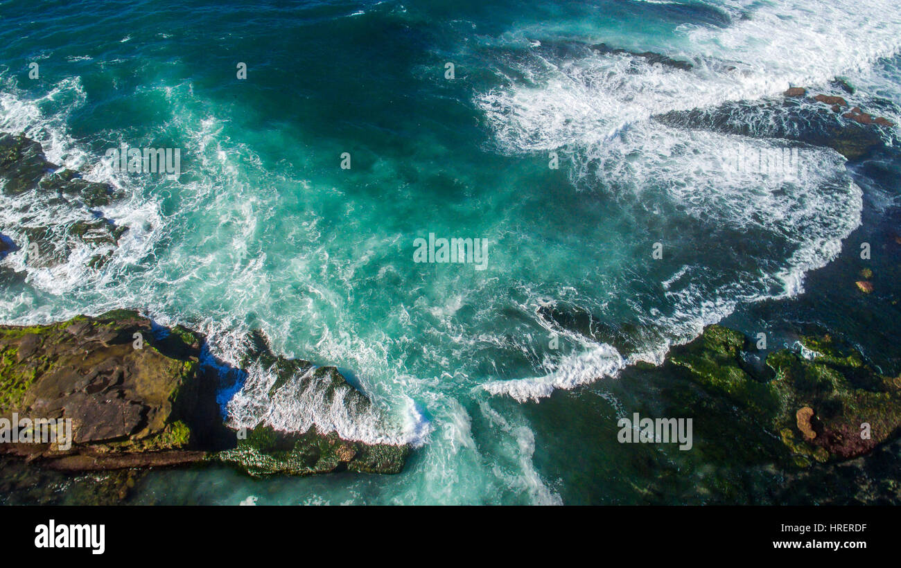 Pacific Ocean Coast from Above Stock Photo