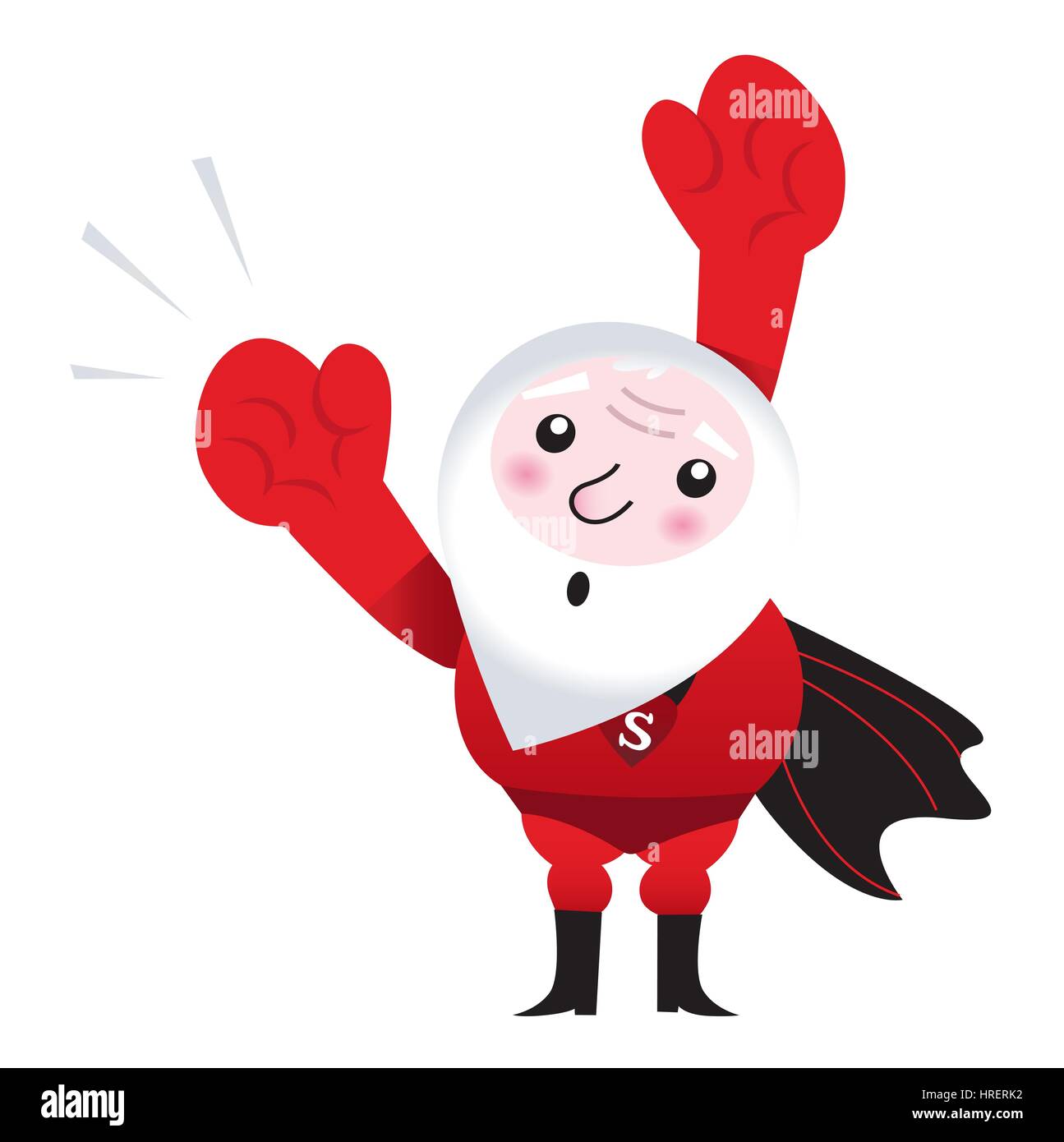 11209025 - strong santa holding his fist isolated on white. Stock Photo