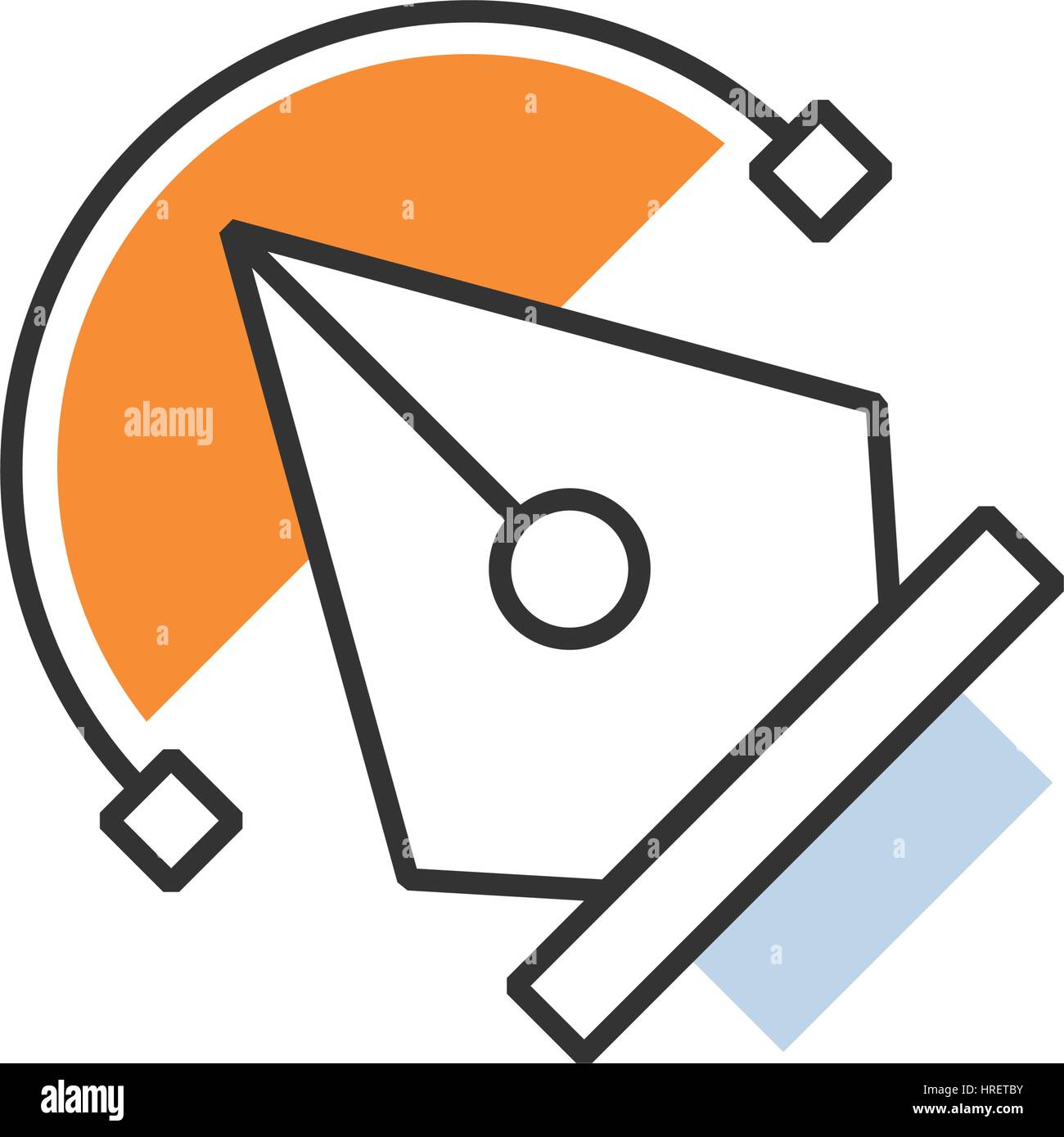 Orange pen tool icon vector hi-res stock photography and images - Alamy