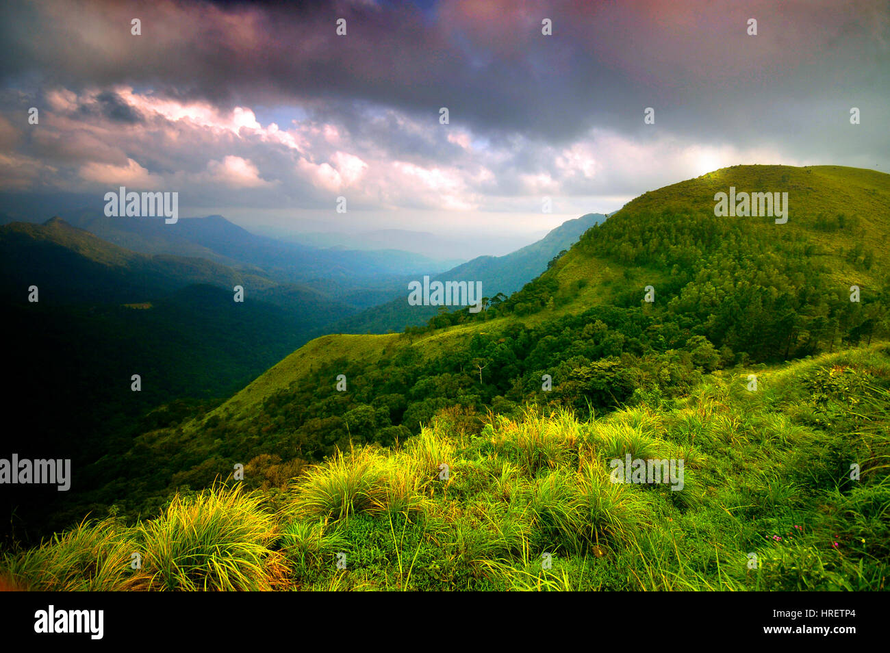 Ponmudi at sunset, Trivandrum, Kerala Stock Photo Alamy
