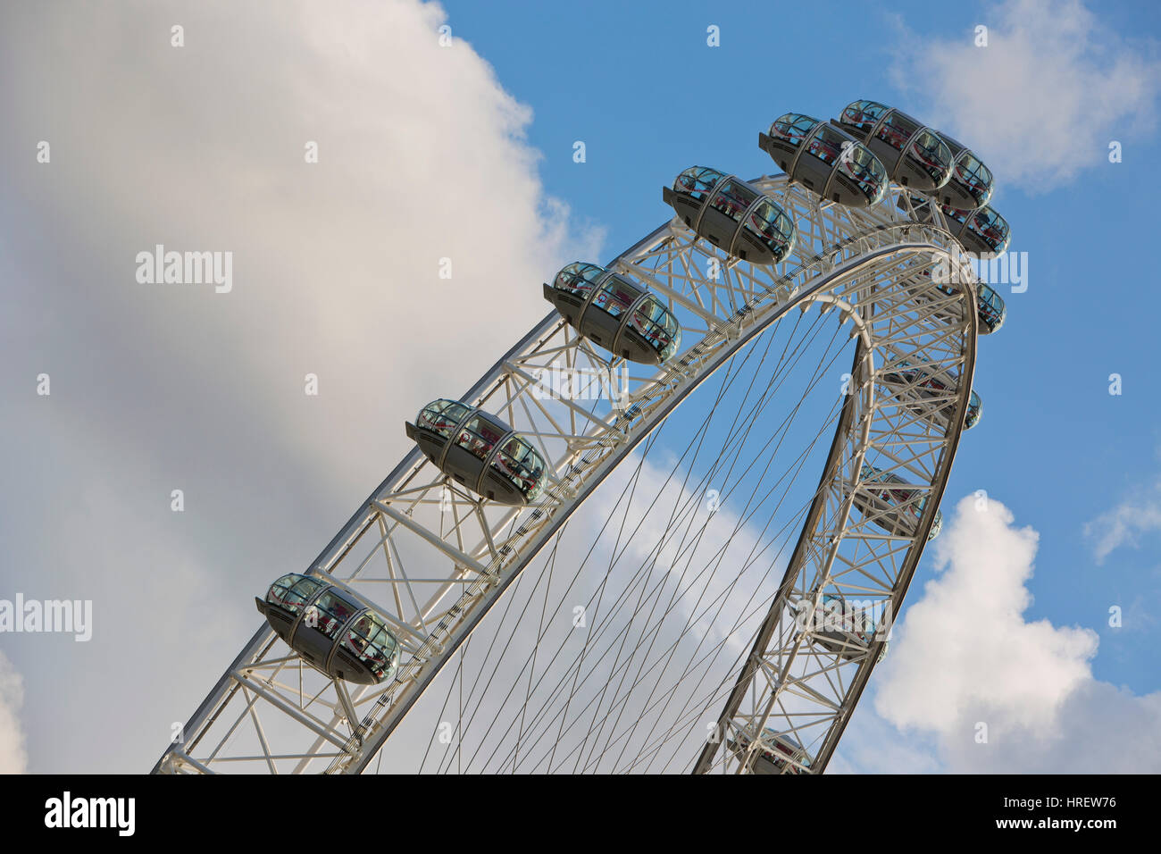 The London Eye from across the River Thames Stock Photo