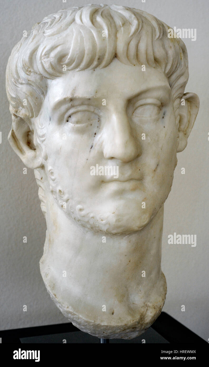 Nero Julius Caesar (c. AD 6-AD 31). Close relative of the Roman emperors of the Julio-Claudian dynasty. Bust. Portrait. 1st century AD. National Archaeological Museum. Tarragona. Catalonia, Spain. Stock Photo