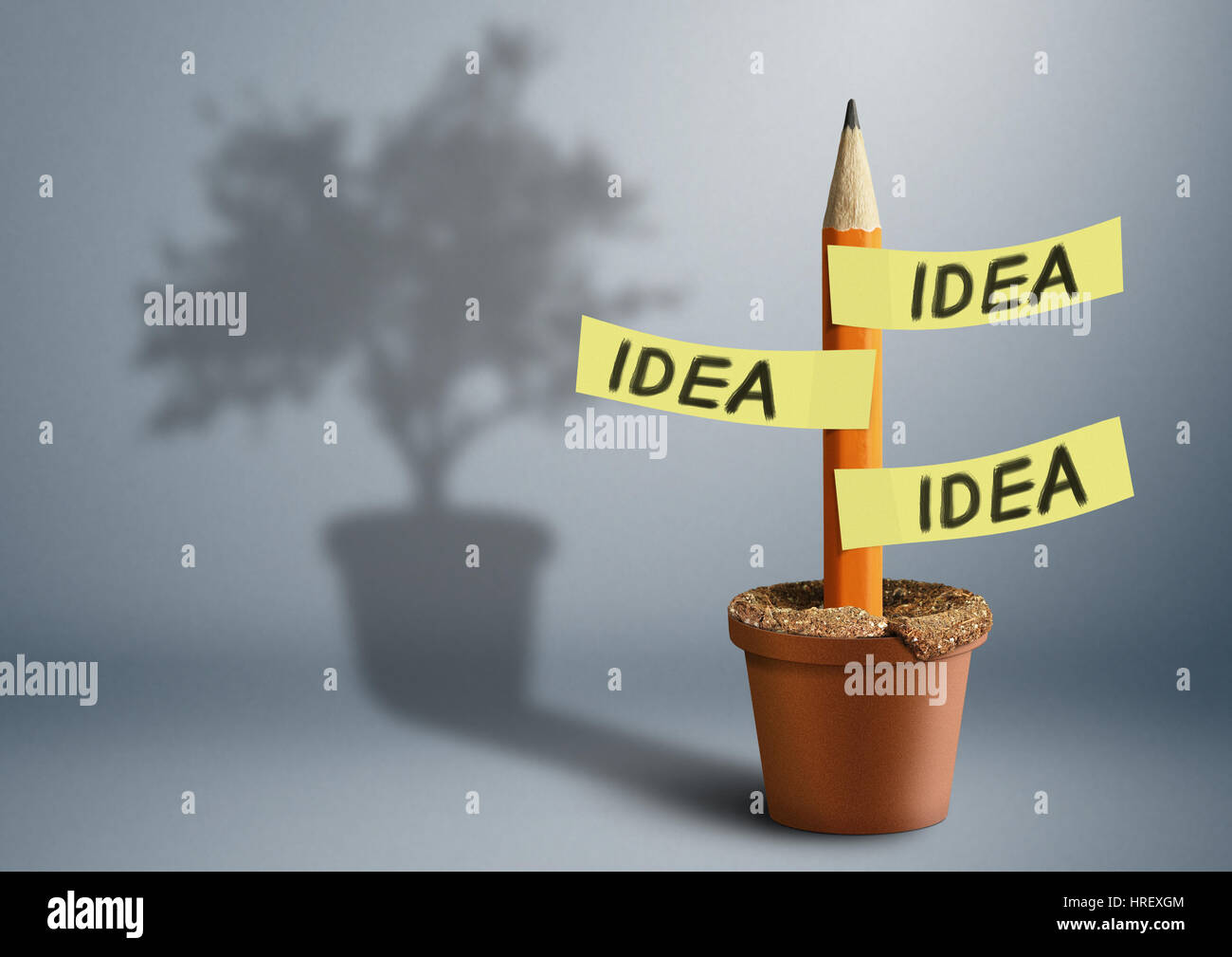 Idea creative concept, pencil with tree shadow Stock Photo - Alamy