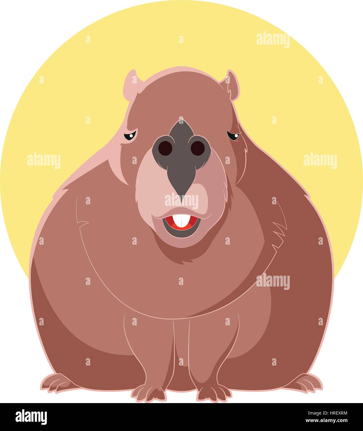 Cartoon smiling Capybara Stock Vector