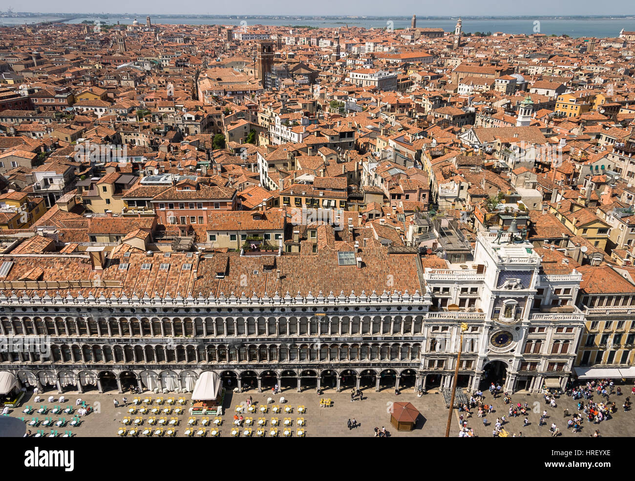 St. Mark's Rower View from St. Mark's Tower in Venice on St. Mark's Square an the Old ...