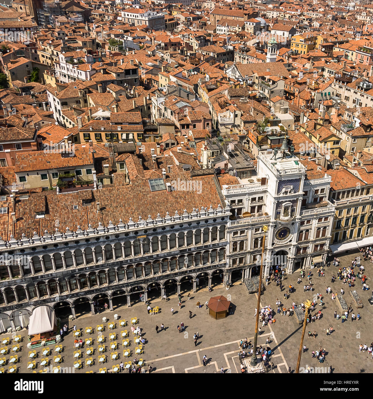 St. Mark's Rower View from St. Mark's Tower in Venice on St. Mark's Square an the Old ...