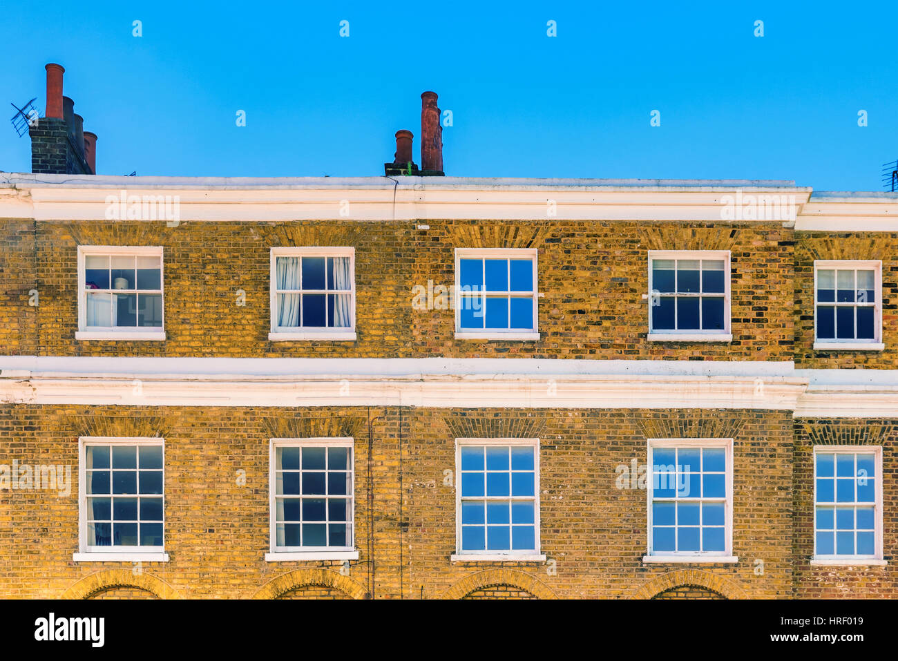 British apartment buildings at night Stock Photo Alamy