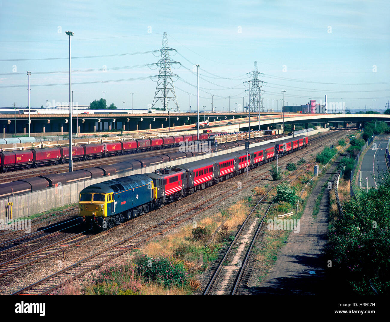 A class 47 locomotive working a diverted Virgin West Coast service at Washwood Heath. 13th September 2004. Stock Photo