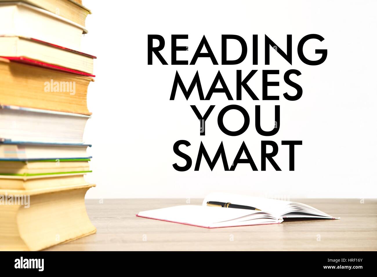 Stack of books with message Stock Photo Alamy