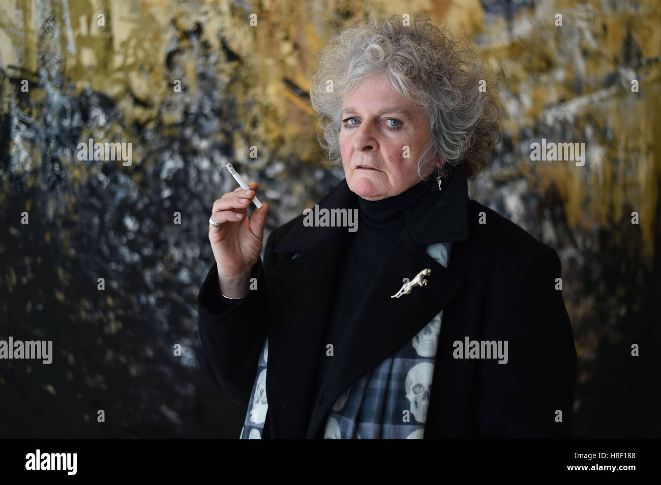 Artist Maggi Hambling at a press call for her new exhibition Edge, at the Marlborough Fine Art gallery in London. Stock Photo