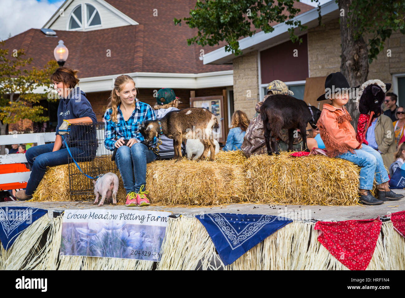 The 2016 Plum Fest street parade in Plum Coulee, Manitoba, Canada Stock