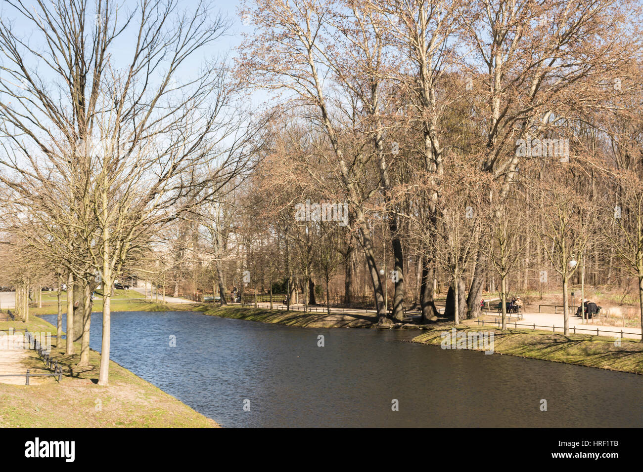 Lake and trees in the Tiergarten park, Berlin, Germany Stock Photo