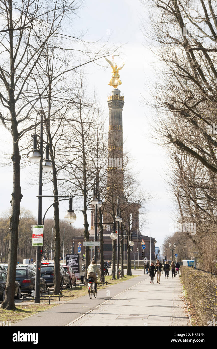 Berlin Victory Column (Siegessaule) in Tiergarten park, Berlin, Germany Stock Photo