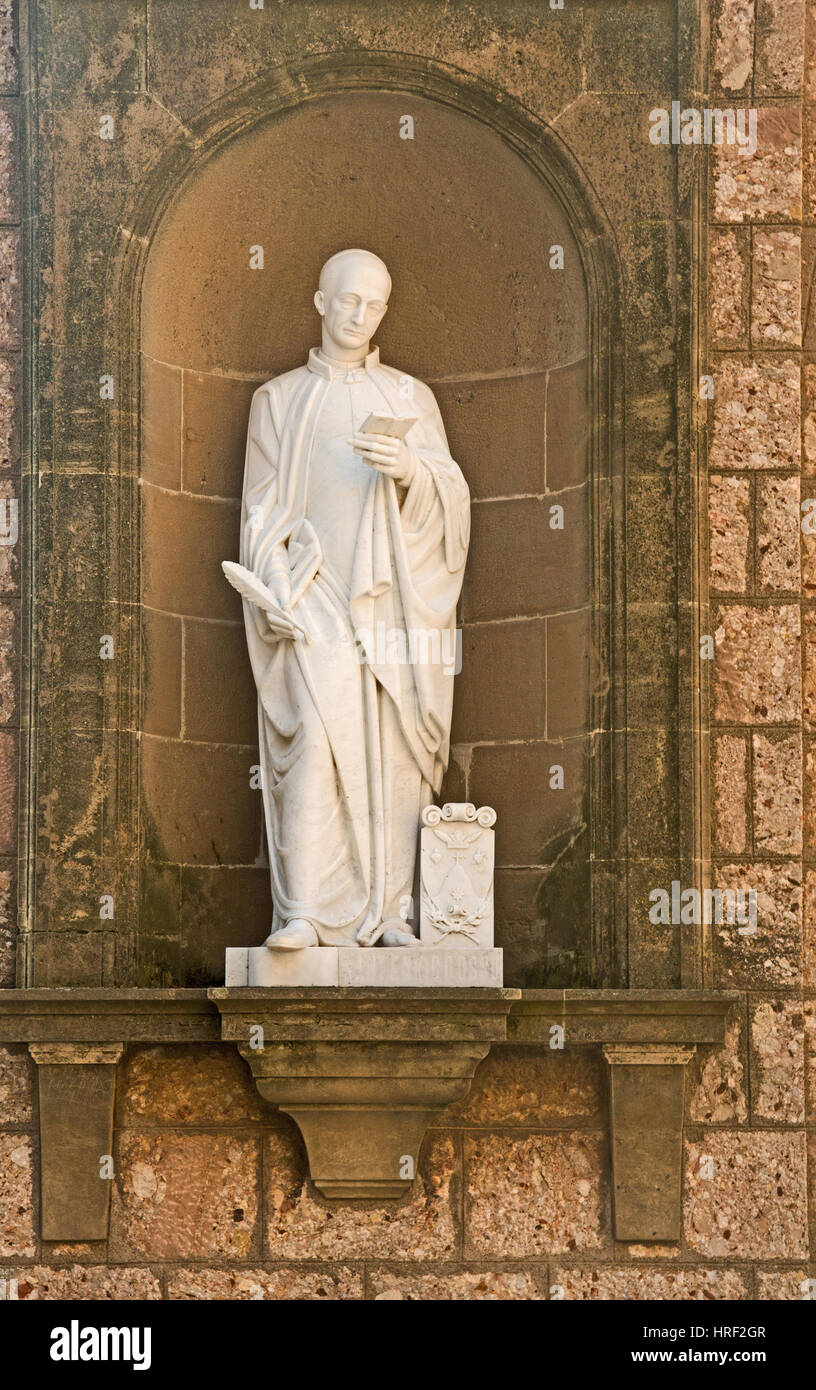 Statue in Niche, Cove, Montserrat Monastery, Abbey Santa Maria, Royal Basilica, Spain, Europe Stock Photo