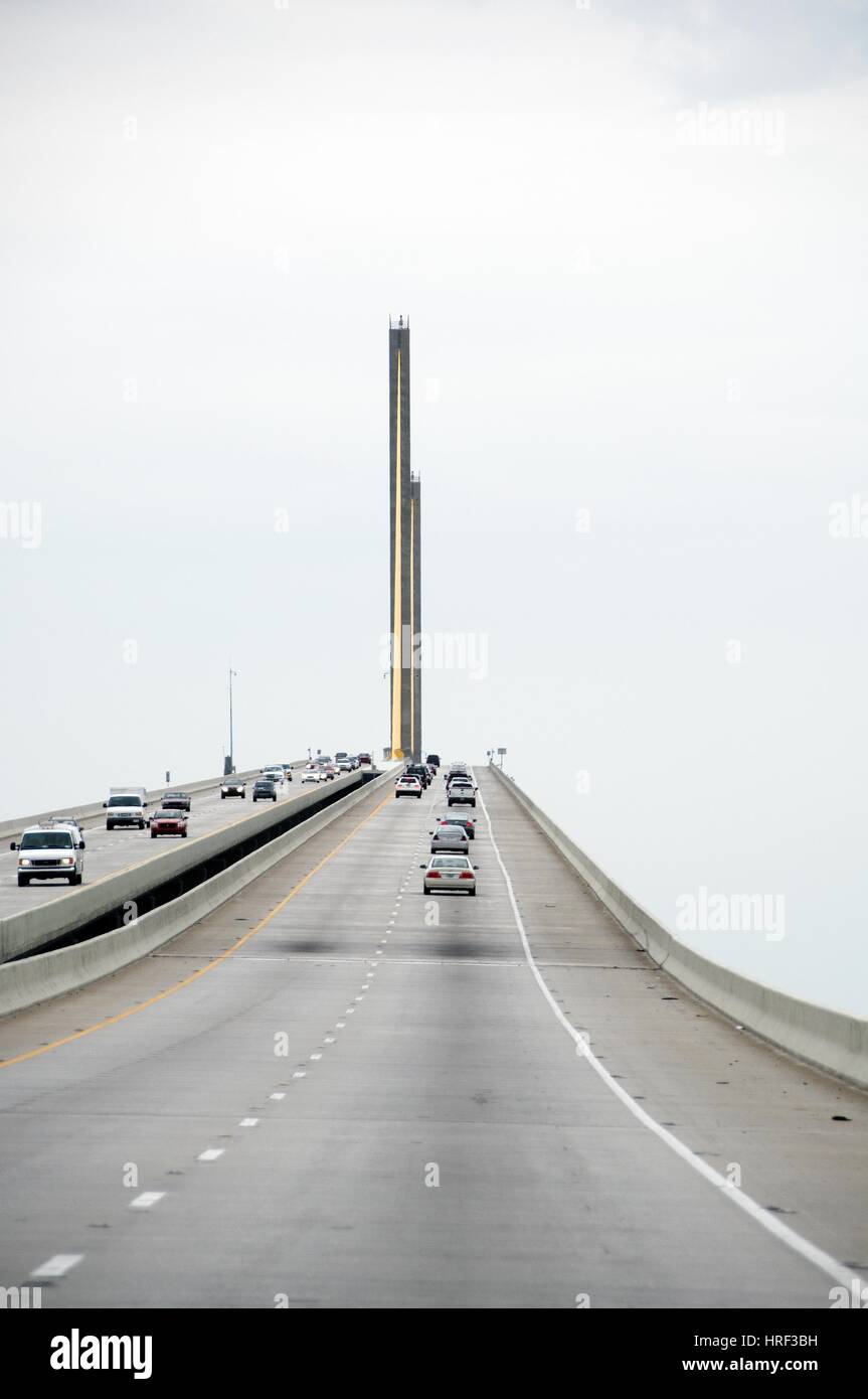 Sunshine Skyway Bridge over the Tampa Bay, Florida Stock Photo