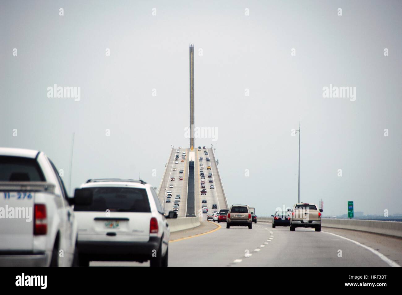 Sunshine Skyway Bridge over the Tampa Bay, Florida Stock Photo