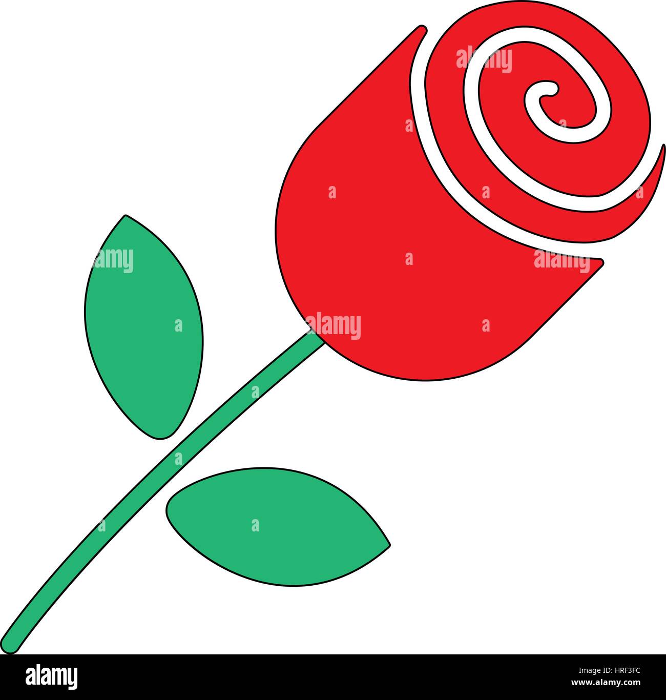 Rose. Flower in flat Style Stock Vector
