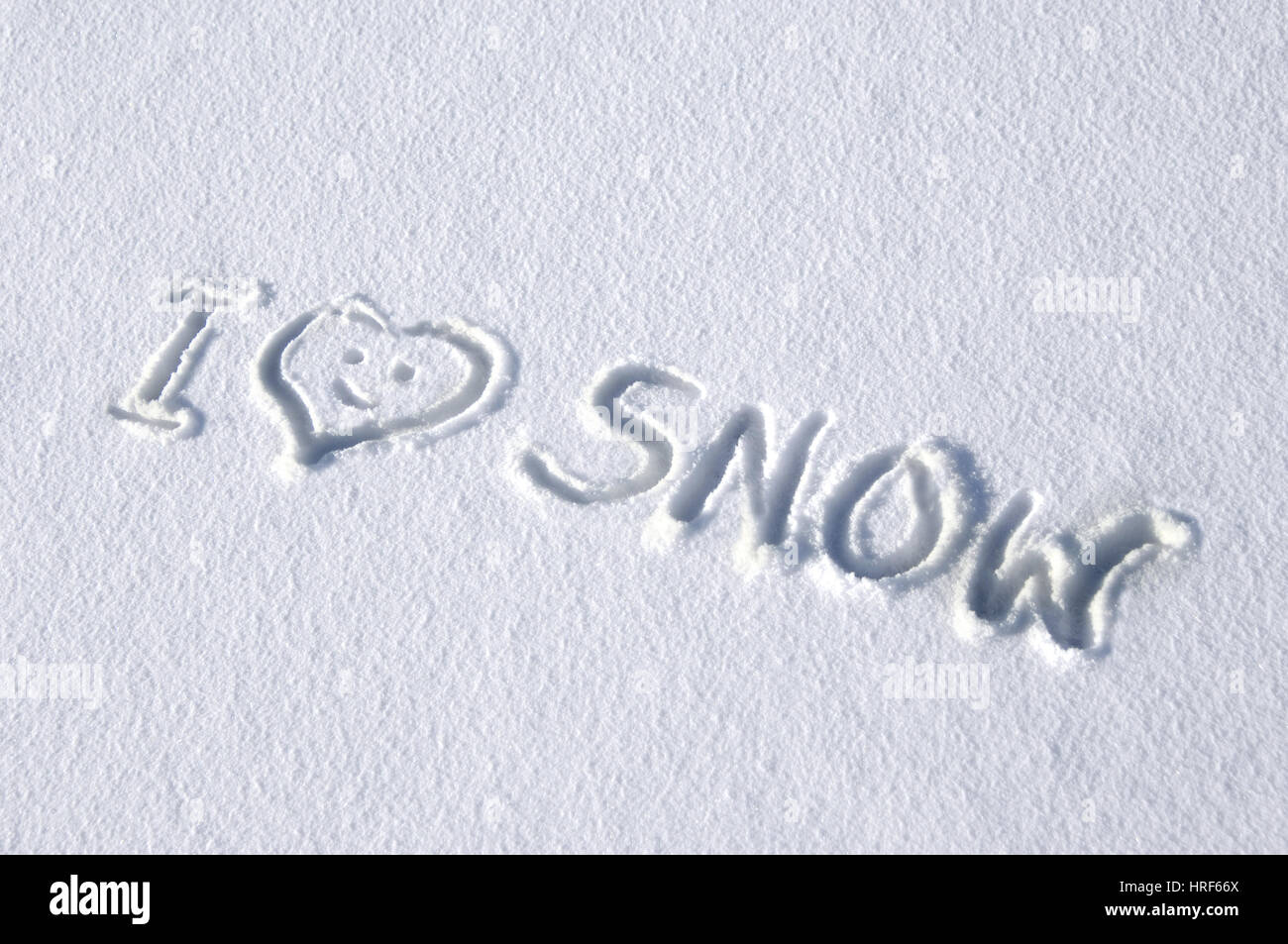 Background Image Has Handwritten Message Saying I Love Snow Message Is Written On A Fresh Layer Of Snow In Colorado Stock Photo Alamy