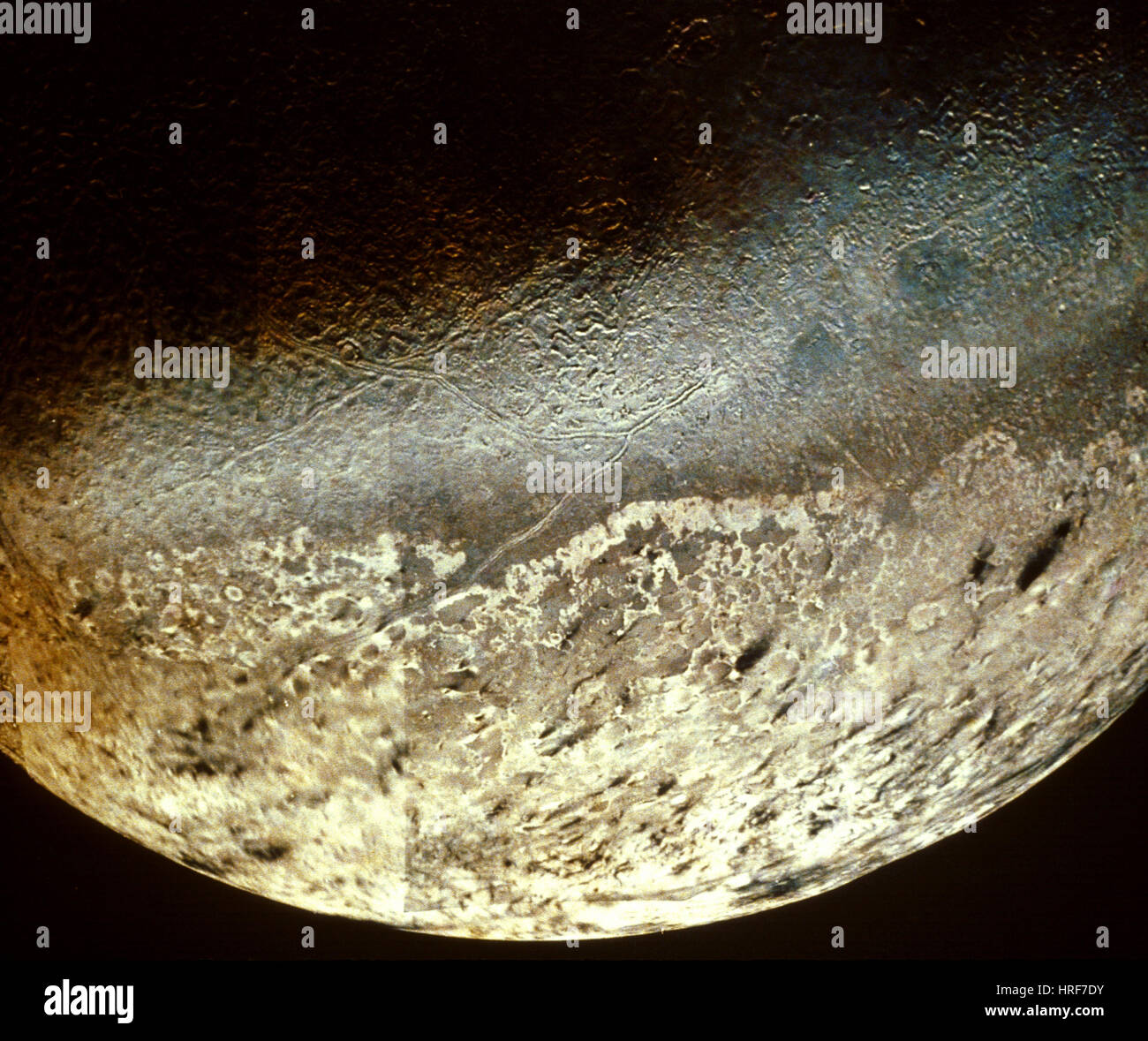 Triton, Moon of Neptune, Voyager 2 Image Stock Photo