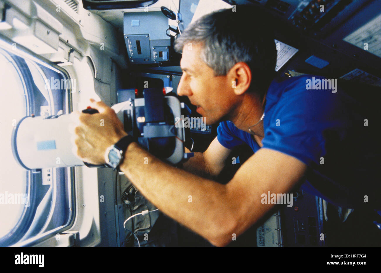 STS-29, Astronaut Springer Taking Photos Stock Photo