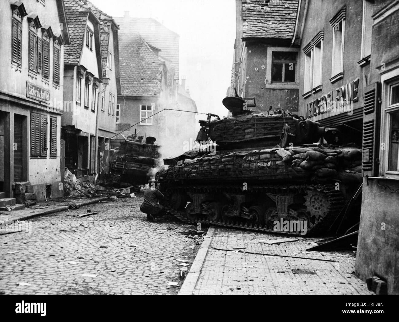 Two WWII Tanks Stock Photo