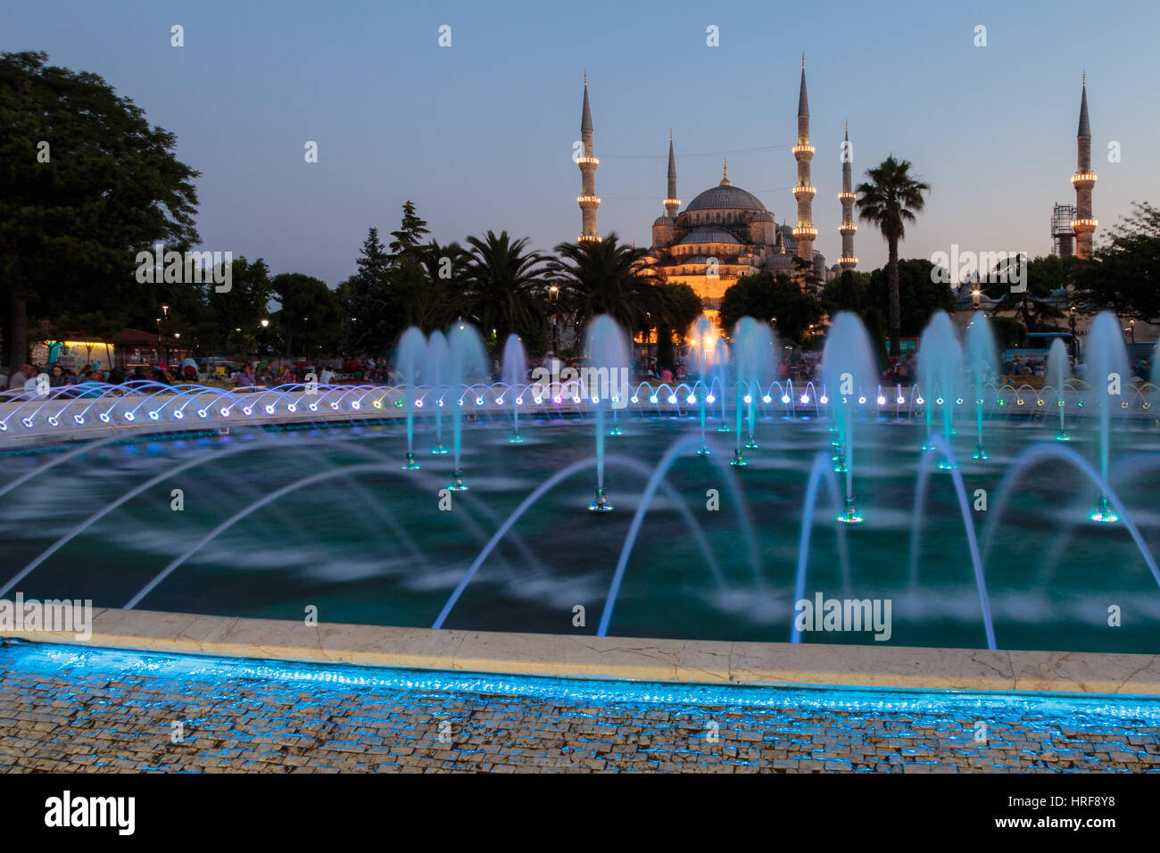 istanbul mosque fountain in the night turkey Stock Photo - Alamy