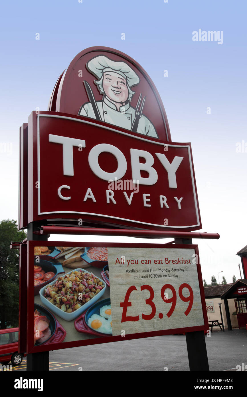 Exterior of a Toby Carvery Inn, Norton Canes, Staffordshire, part of the M and B, Mitchell and Butler chain. Stock Photo