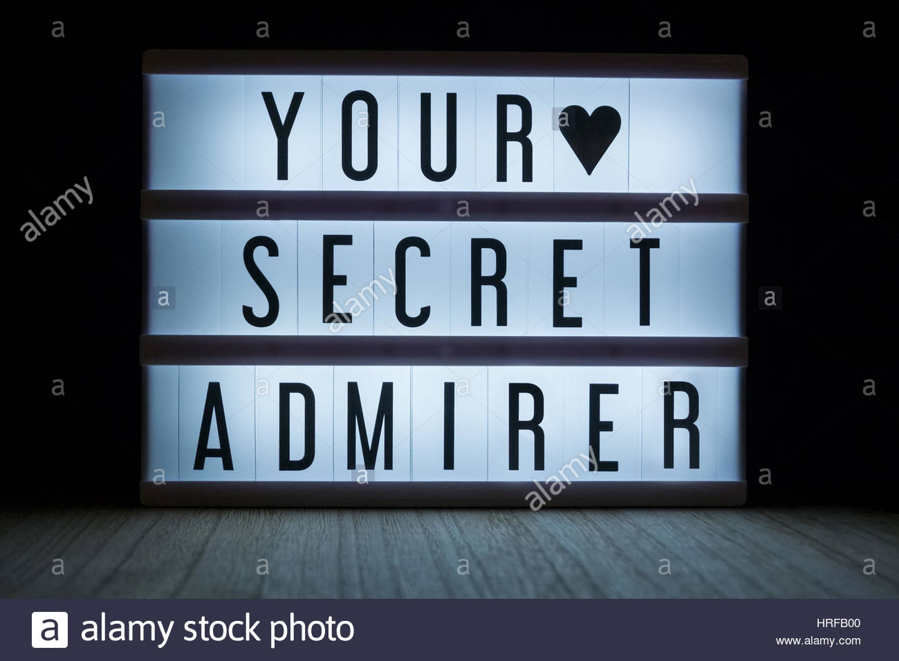 'Your secret admirer' text in lightbox Stock Photo: 134947568 - Alamy