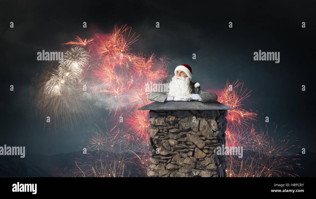Santa claus stuck in chimney hi-res stock photography and images - Alamy