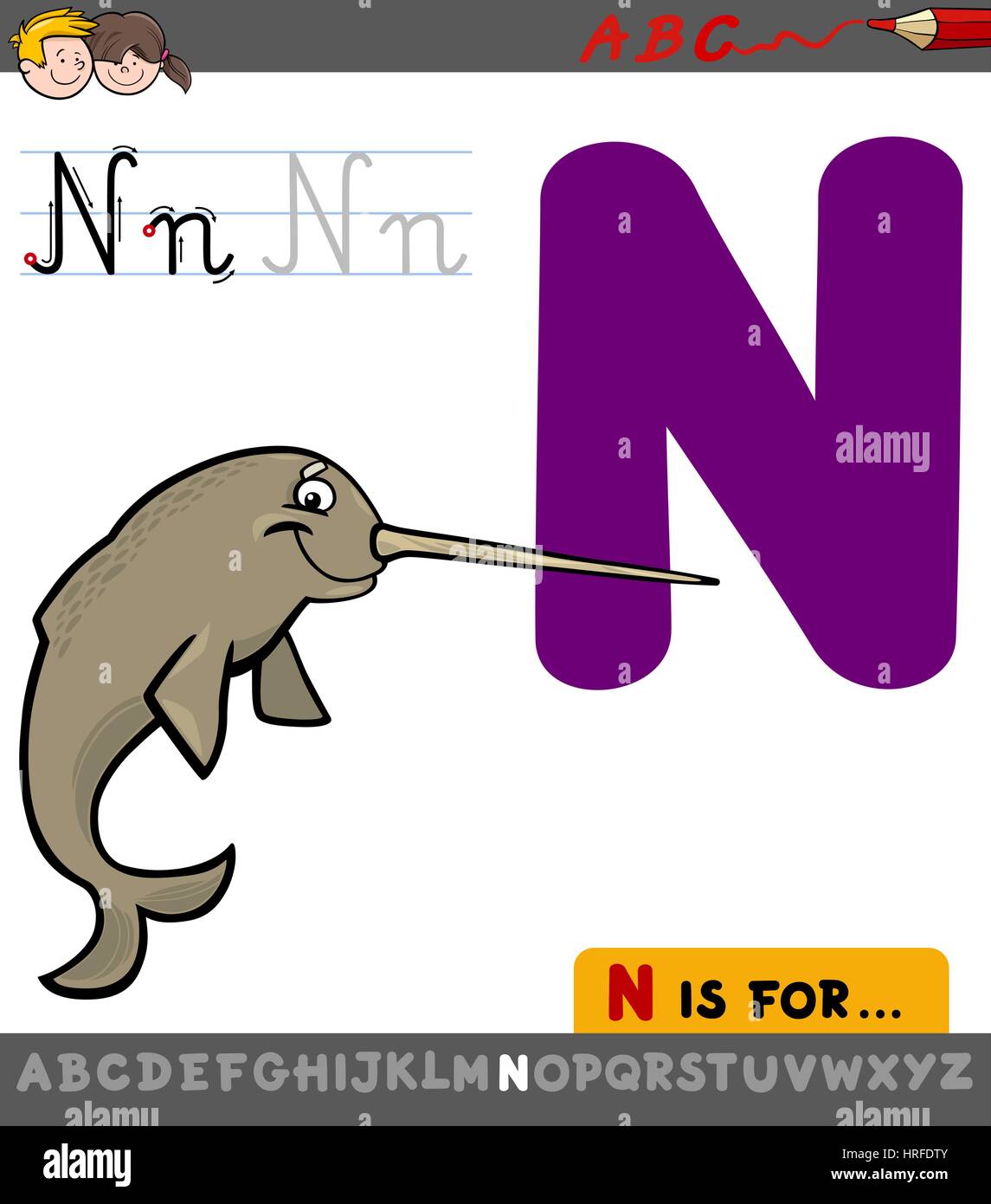 Educational Cartoon Illustration of Letter N from Alphabet with Narwhal Animal Character for Children Stock Vector Image & Art - Alamy Educational Cartoon Illustration of Letter N from Alphabet with Narwhal Animal Character for Children Stock Vector Image & Art - Alamy