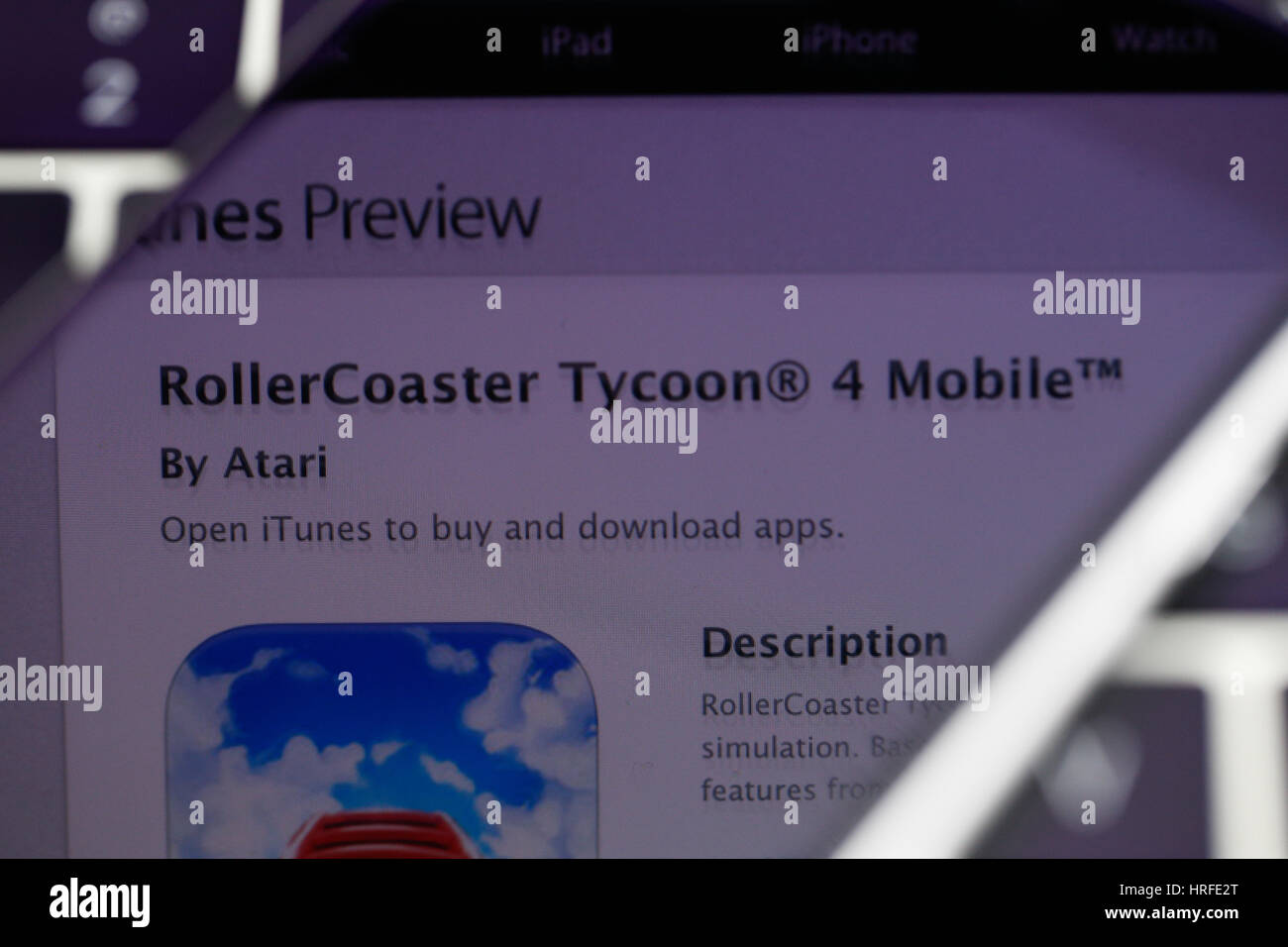 Rct Ios The popular RollerCoaster Tycoon game is seen in the iTunes App Store ...