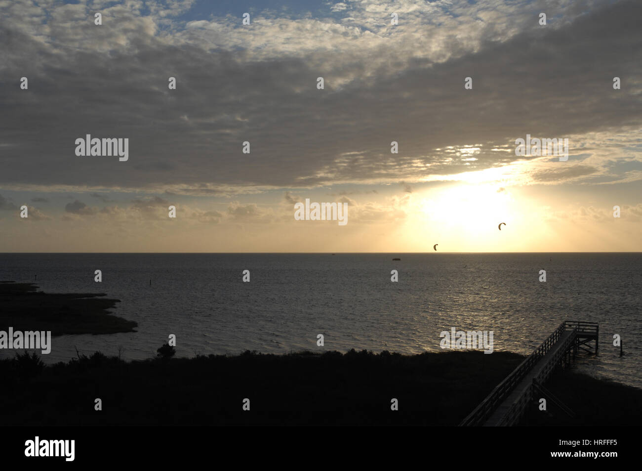 sunset over Pamlico Sound, Outer Banks, North Carolina Stock Photo Alamy