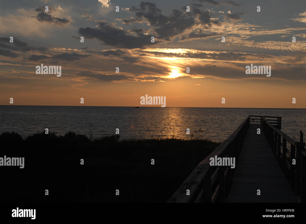 sunset over Pamlico Sound, Outer Banks, North Carolina Stock Photo Alamy