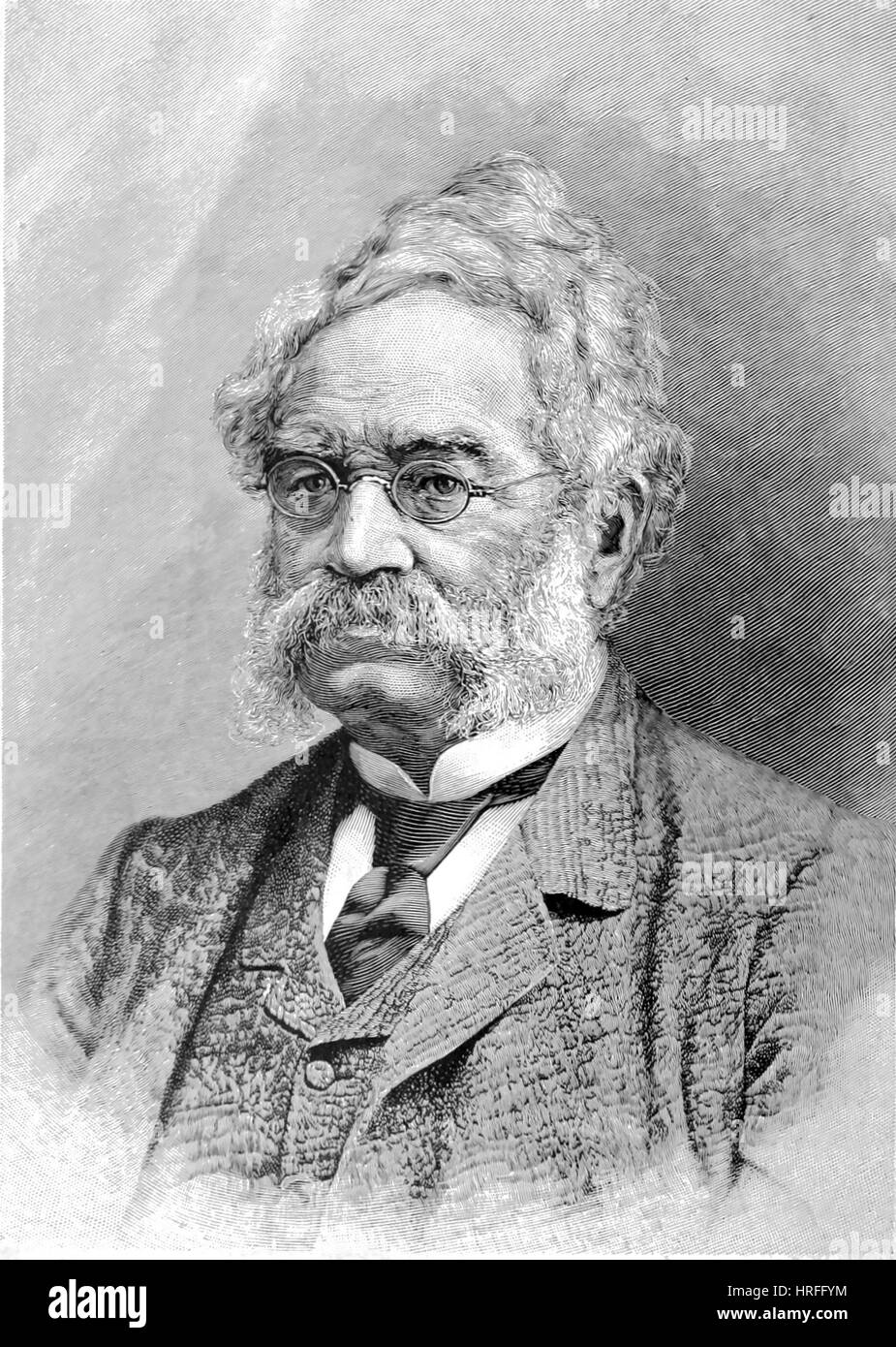 WERNER von SIEMENS (1816-1892) German industrialist and inventor and founder of the company that carries his name. Engraving about 1885 Stock Photo