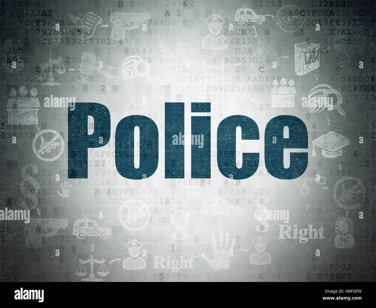 Law concept: Police on Digital Data Paper background Stock Photo - Alamy