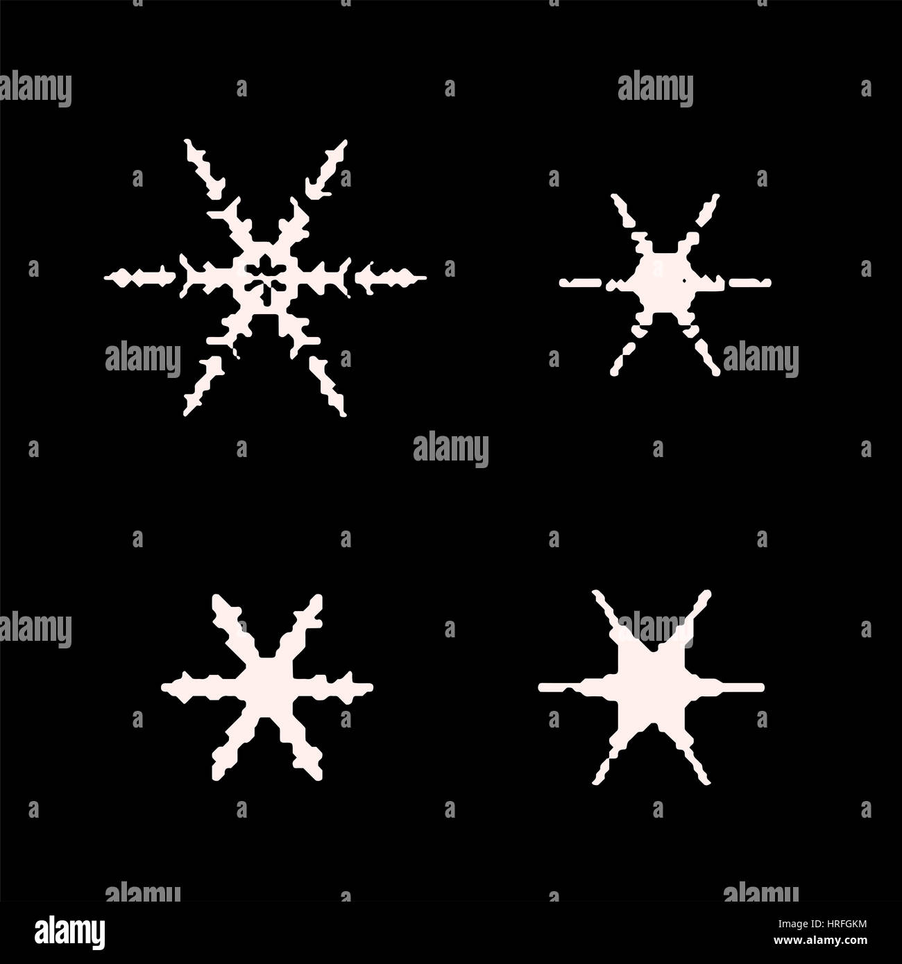 vintage snowflake set . 4 original snow flakes for Christmas, New Year ...
