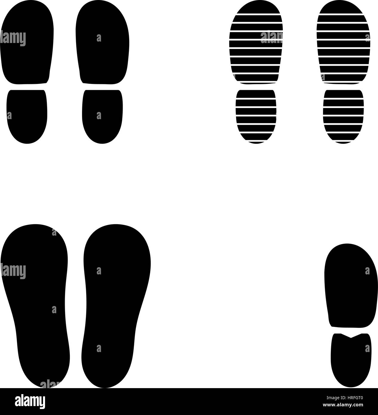Black footprint on the white background this is set icons Stock Vector ...