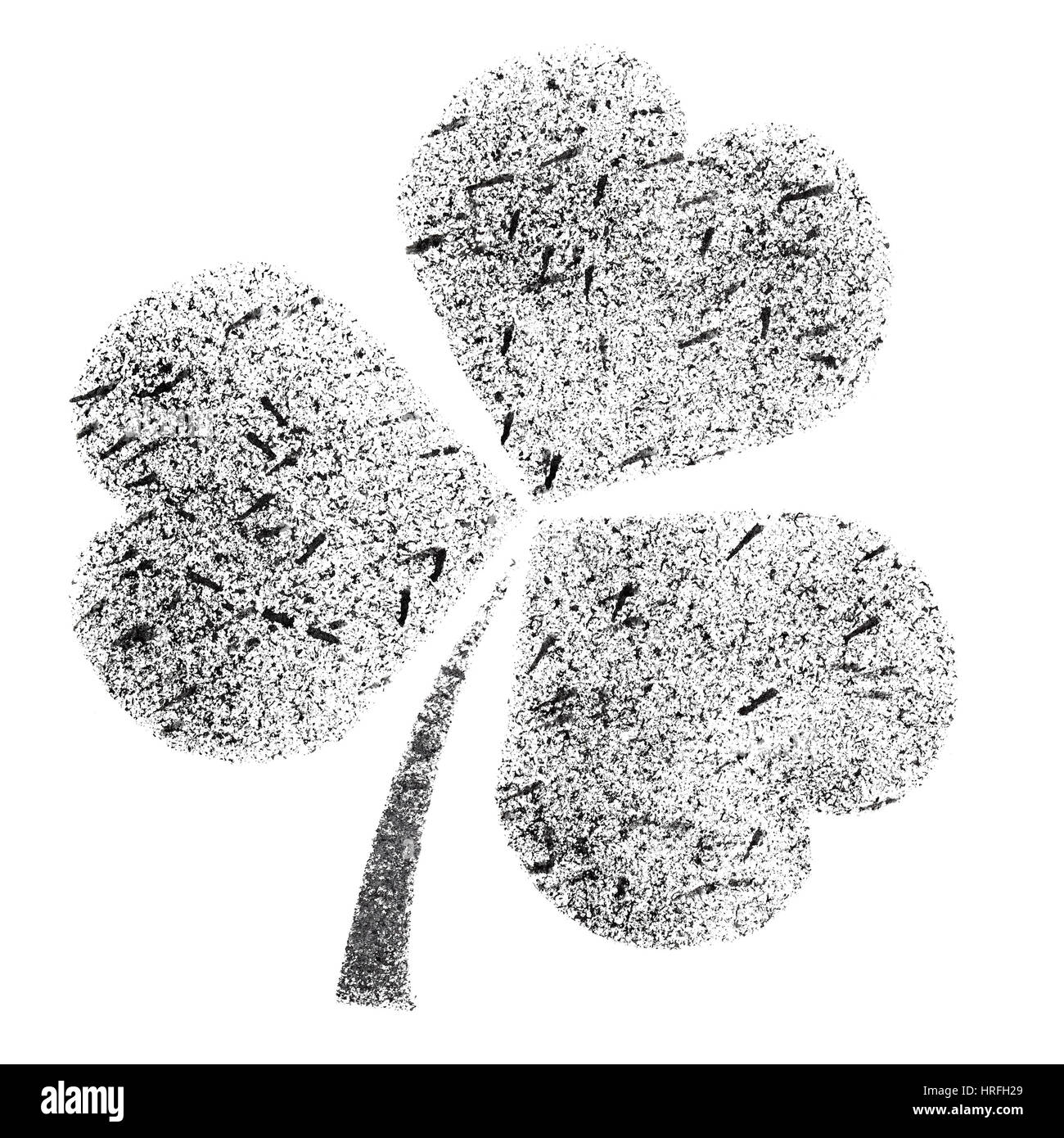 Shamrock - stenciled Irish clover - raster illustration Stock Photo