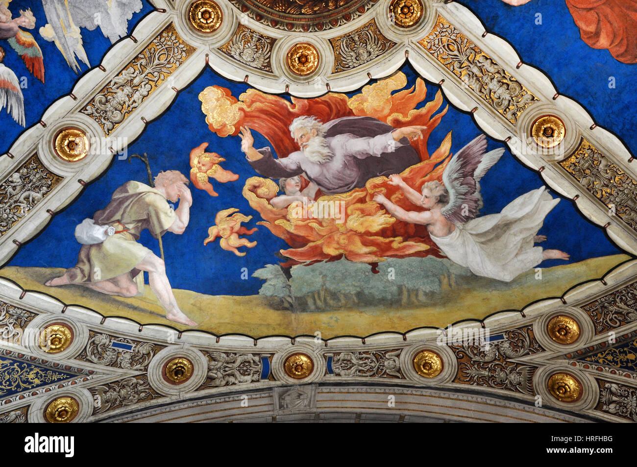 VATICAN, ITALY - MARCH 14, 2016: The ceilings of the Raphael rooms are ...