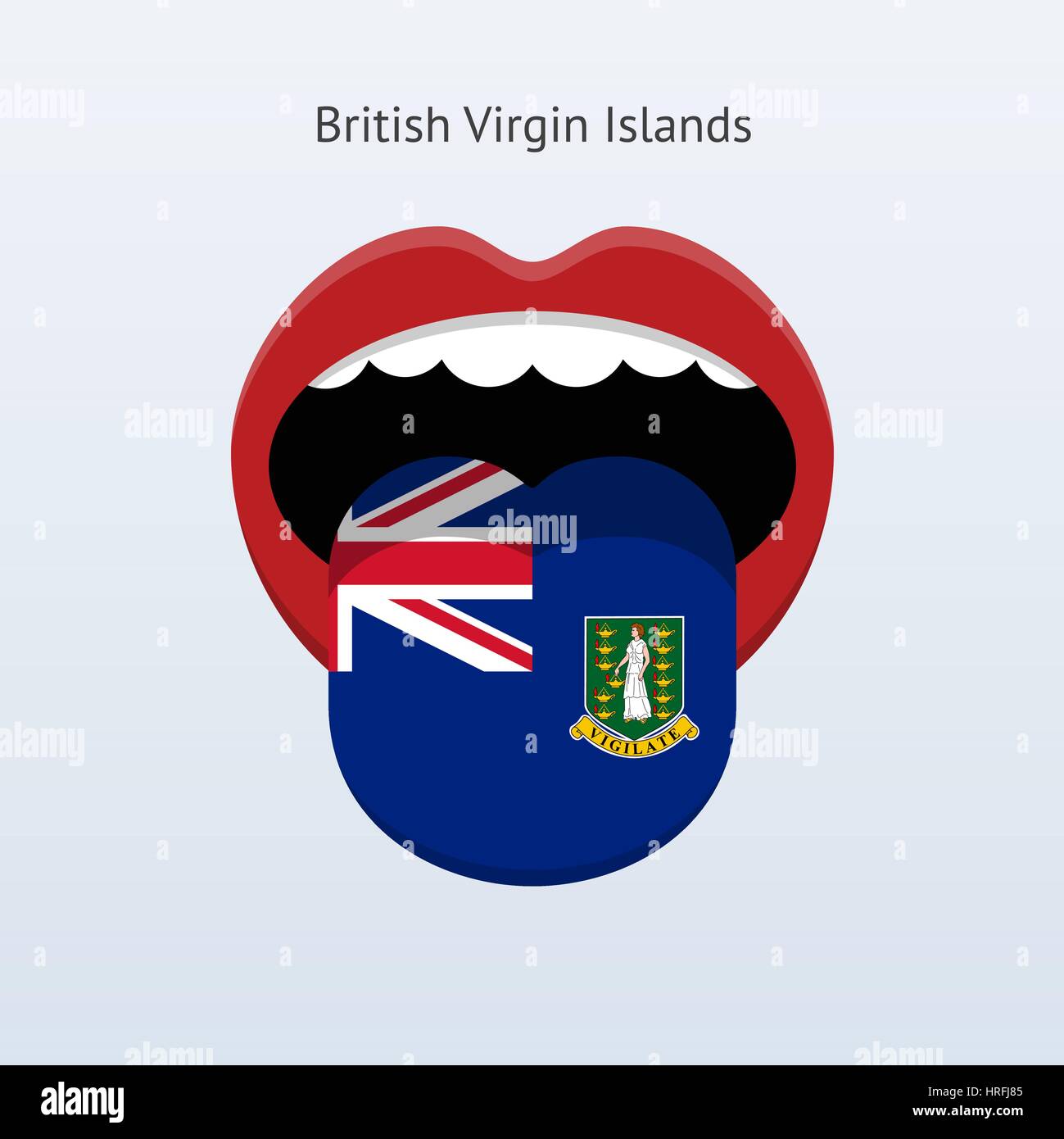 British Virgin Islands language. Abstract human tongue. Vector
