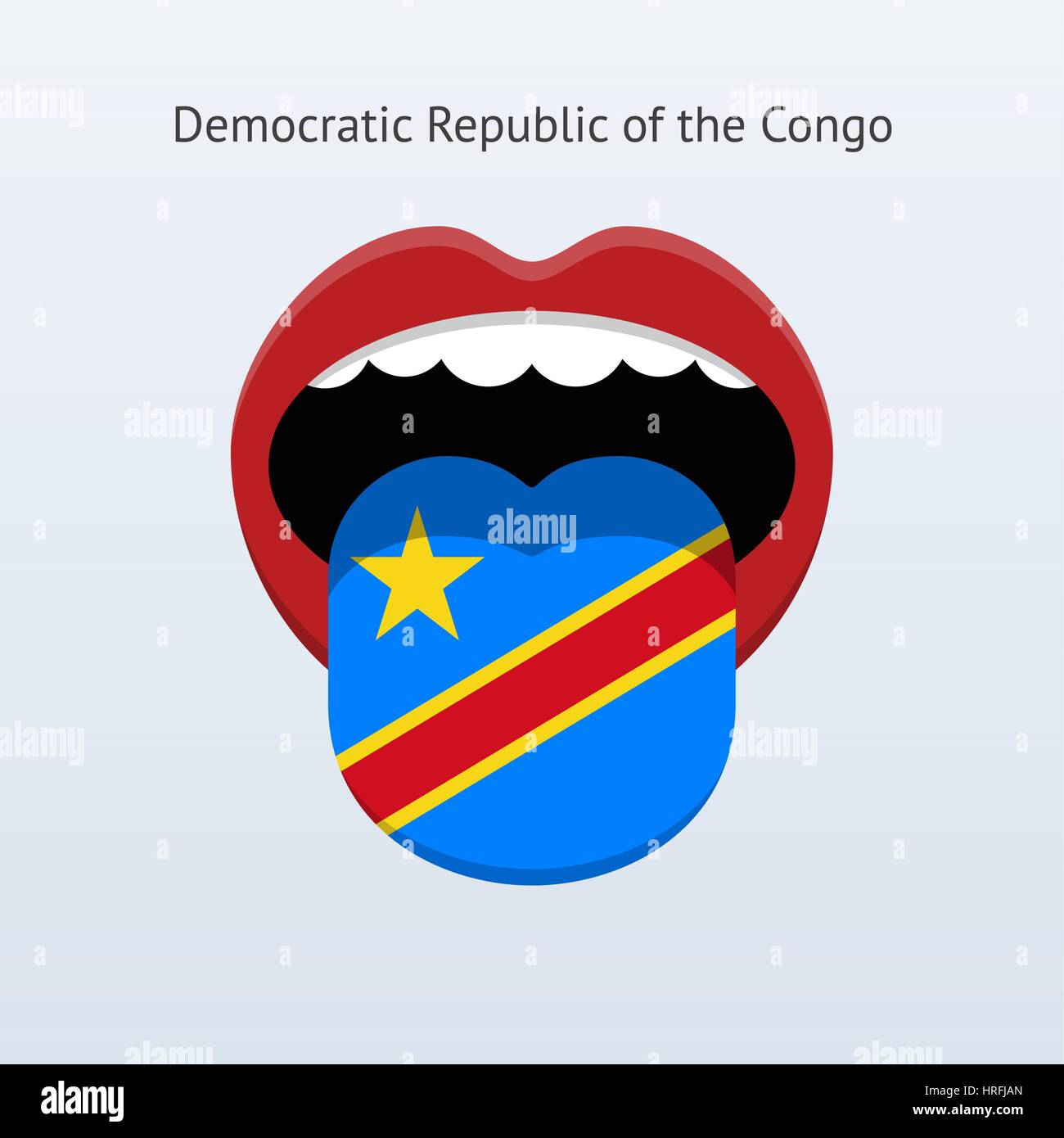 Democratic Republic of the Congo language. Abstract human tongue. Vector illustration Stock