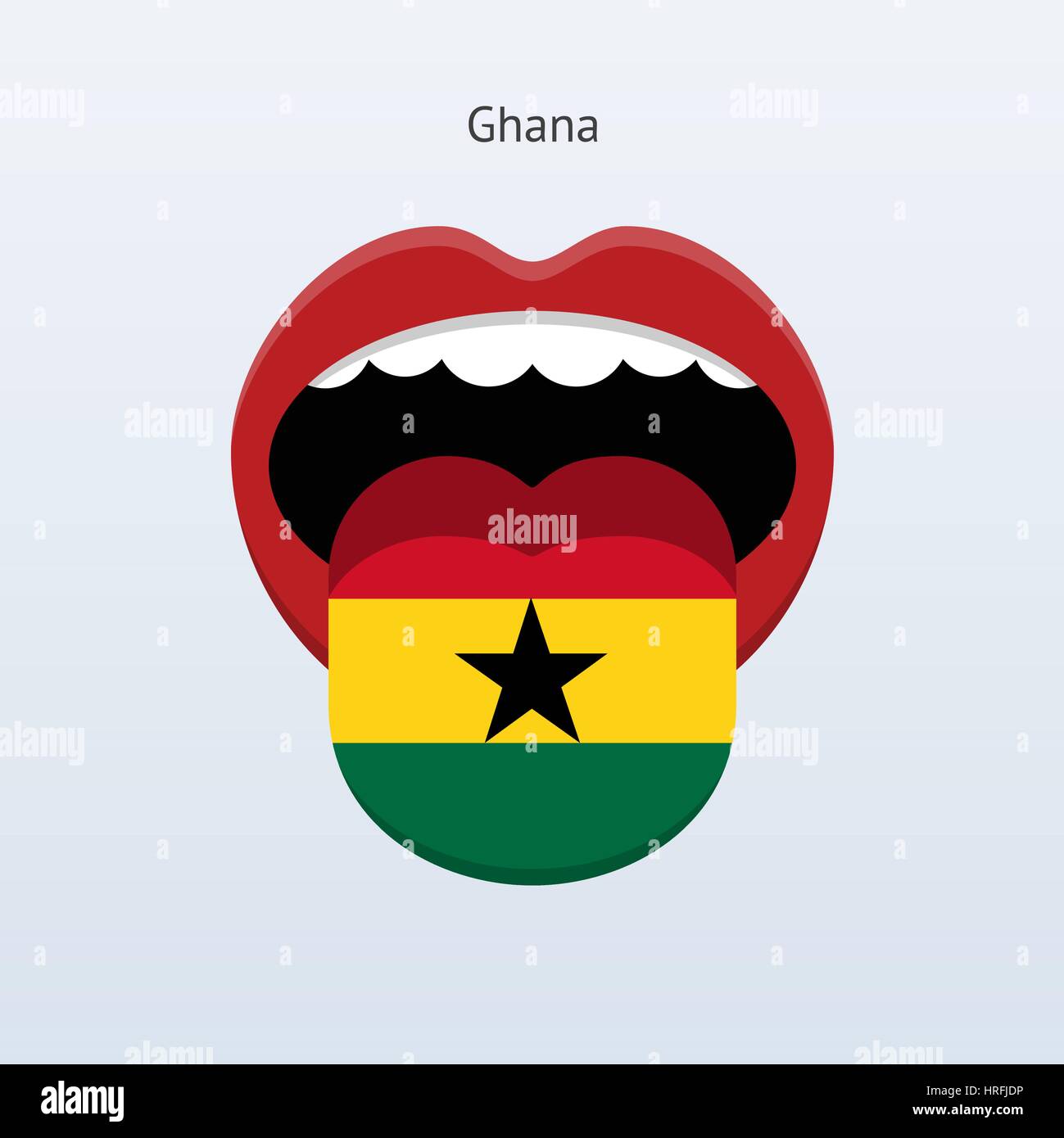 Ghana language. Abstract human tongue. Vector illustration Stock Vector