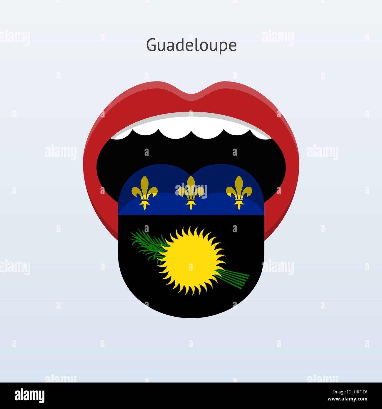 Guadeloupe language. Abstract human tongue. Vector illustration Stock