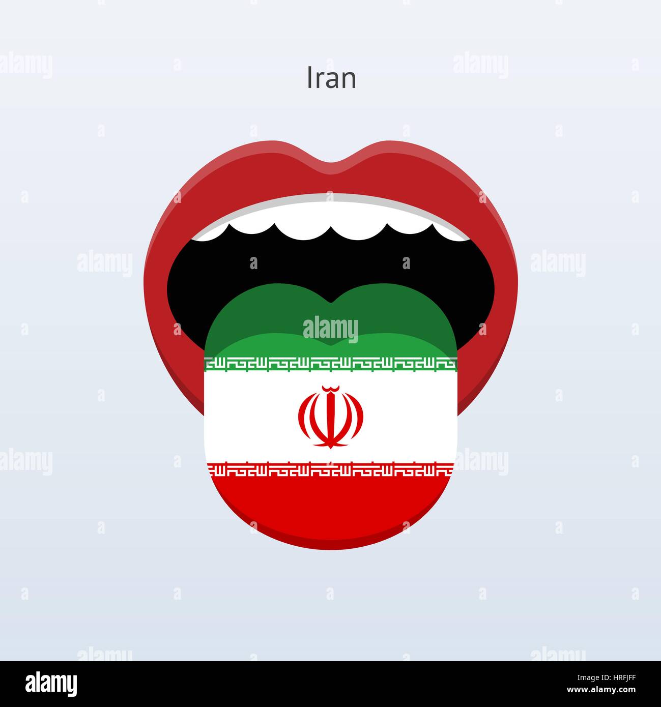 Iran language. Abstract human tongue. Vector illustration Stock Vector