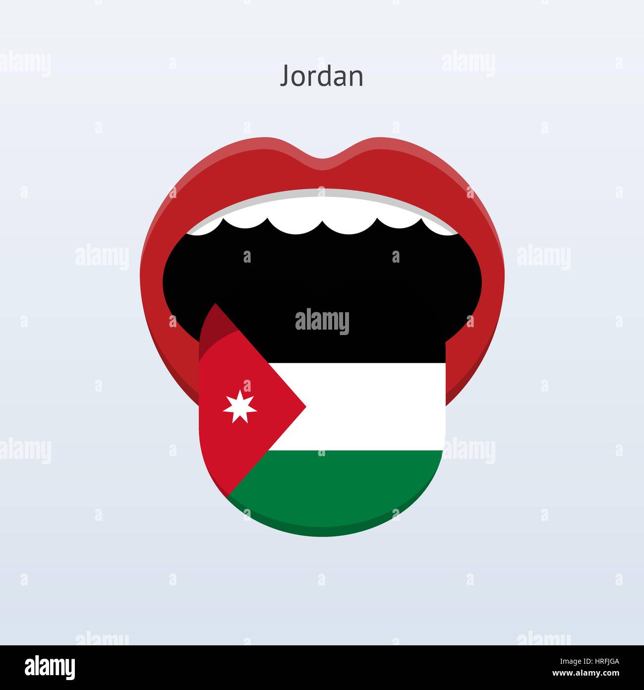 Jordan language. Abstract human tongue. Vector illustration Stock