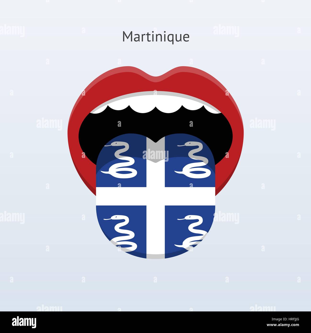 Martinique language. Abstract human tongue. Vector illustration Stock