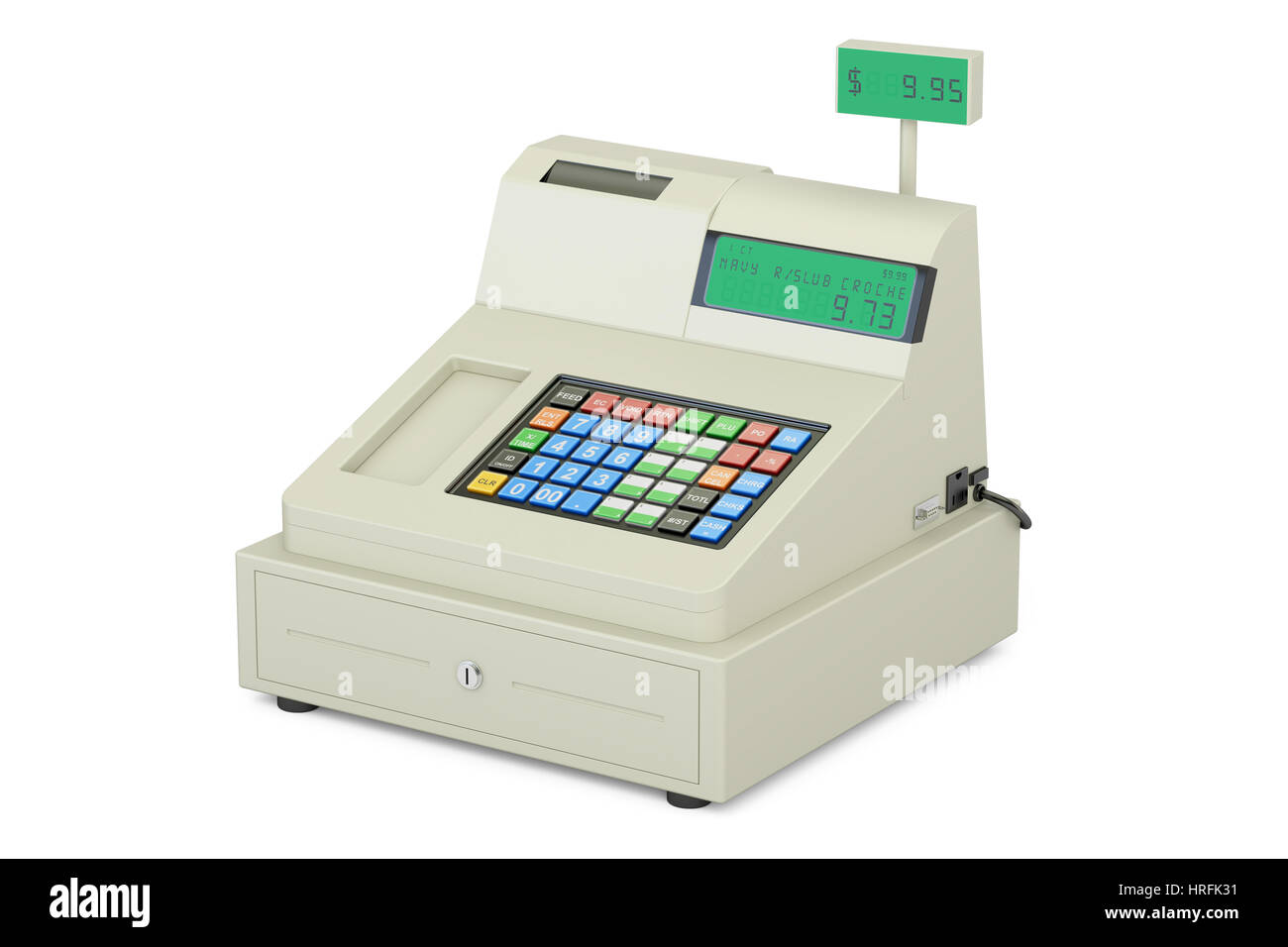 cash register, 3D rendering isolated on white background Stock Photo