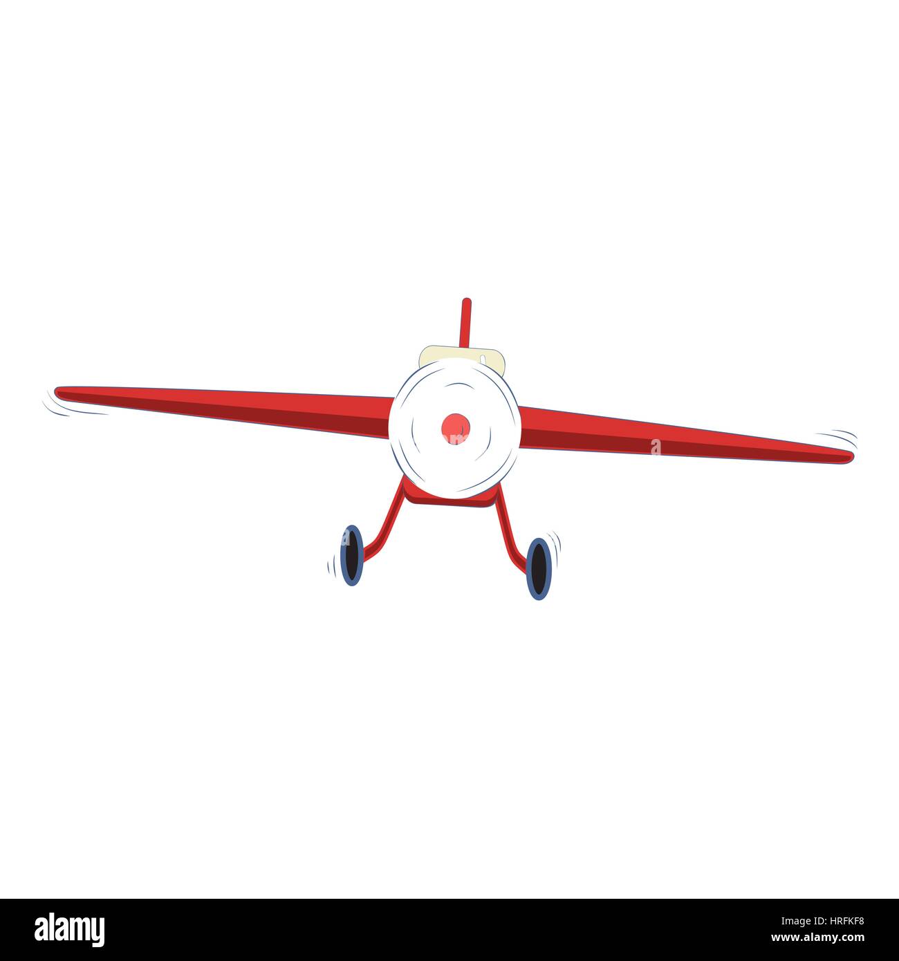 Single engine propelled light plane on white background, vector illustration Stock Vector