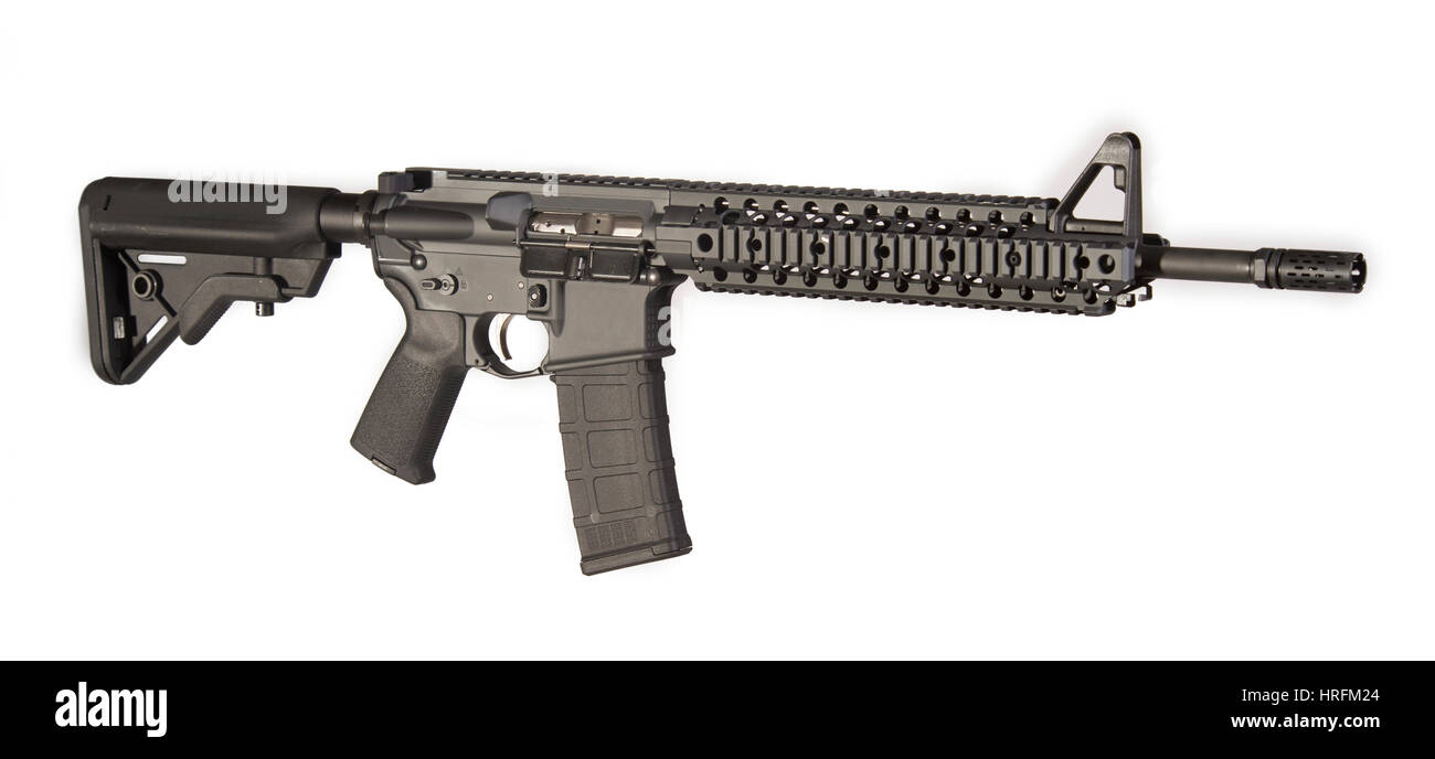 Assult Rifle Upper An Assult Rifle with a white background Stock Photo - Alamy